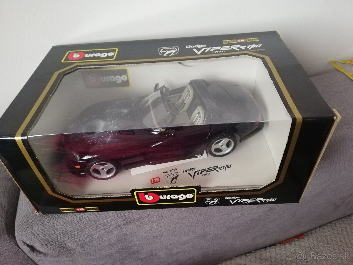 1:18 DODGE VIPER Bburago cierna, original krabica - 7