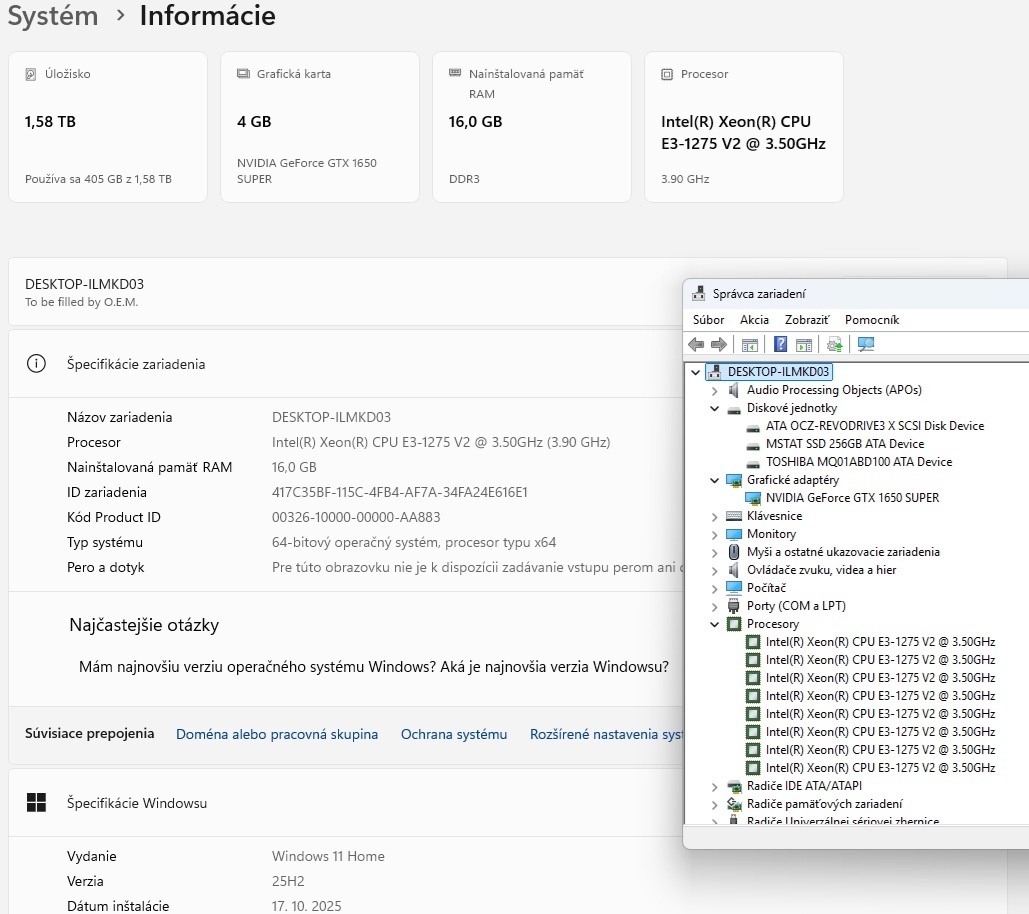 Herný PC,Xeon E3-1275 v2,GTX 1650 SUPER,16GB RAM,mSATA,M.2 P - 7
