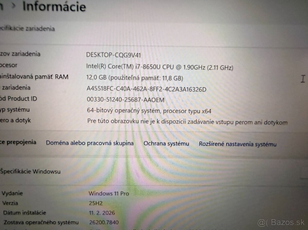 Notebook Dell Latitude 7490 i7-8650U / 12GB RAM / 256GB SSD - 7