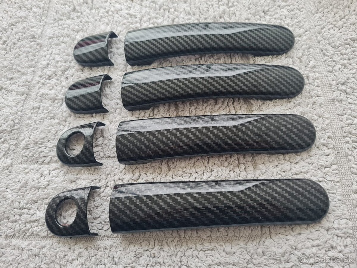 ČIERNE a KARBONOVE kľučky krytky klučiek dveri - 7