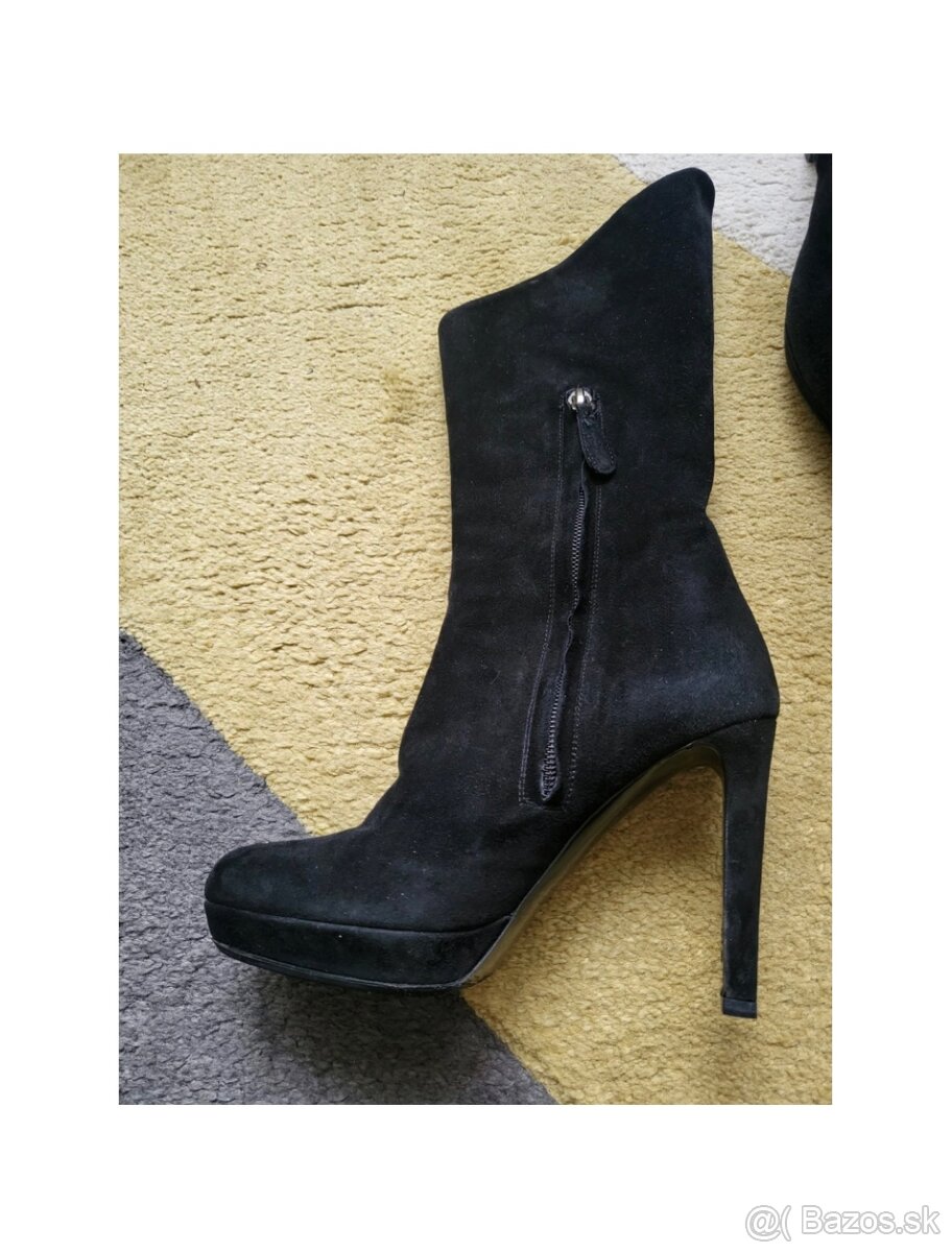 Kožené čierne Jil Sander čižmy - 7