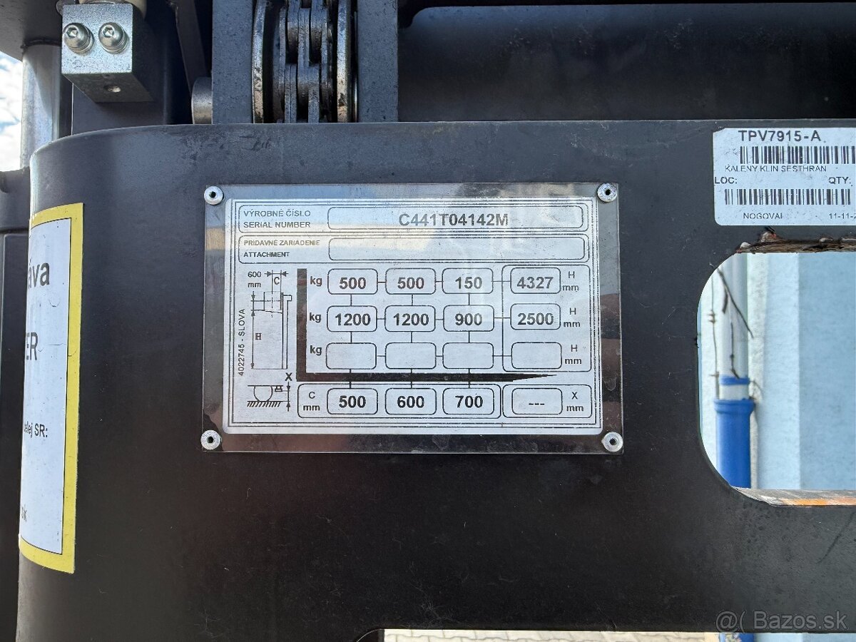 Ručný vysokozdvižný vozík Hyster S1.2AC 2014 triplex 3.8m - 7