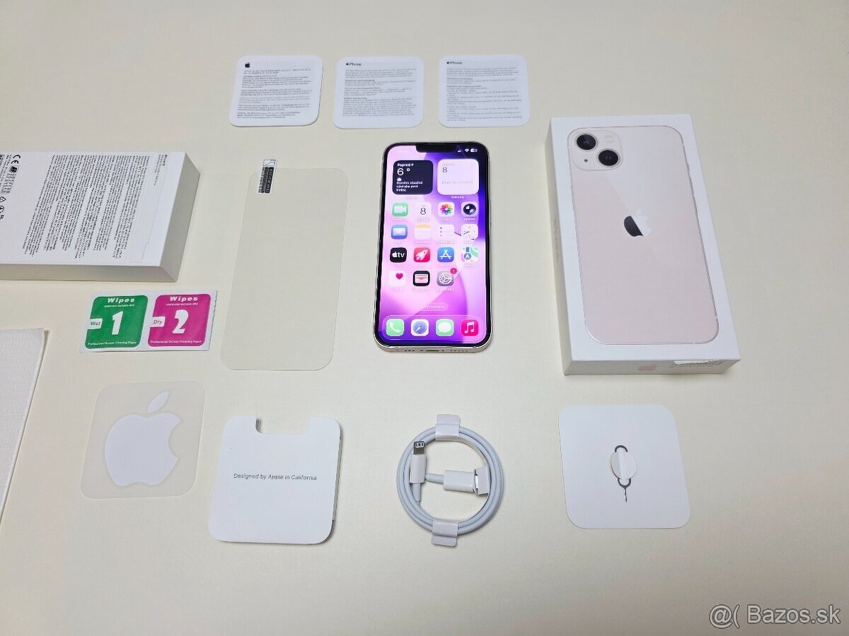 APPLE IPHONE 13 128GB PINK,ZDRAVIE BATERKY 100% - 7