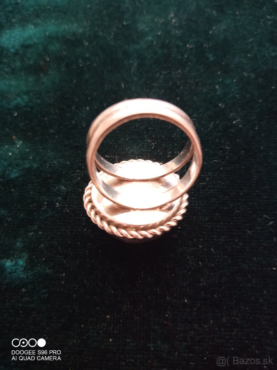 Prsteň strieborný s kameňom /Karneol/ - 7