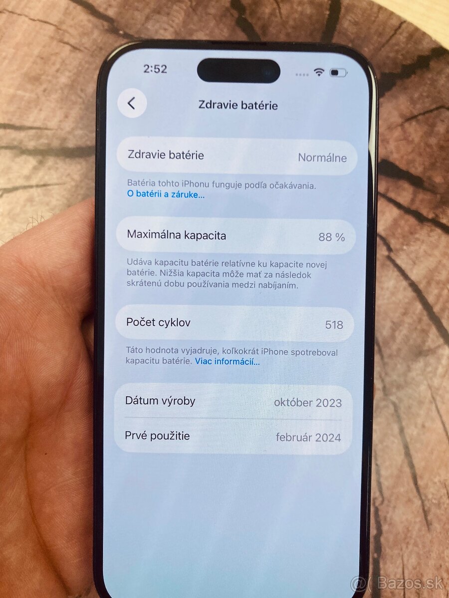 iPhone 15 pro 256 blue batéria 88% top stav - 7