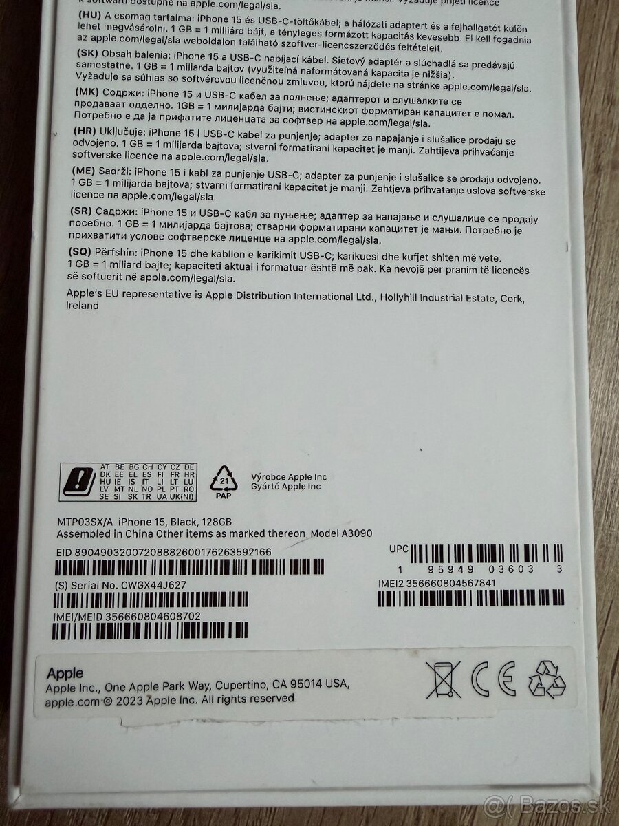 Predám IPhone 15 black 128GB - 7