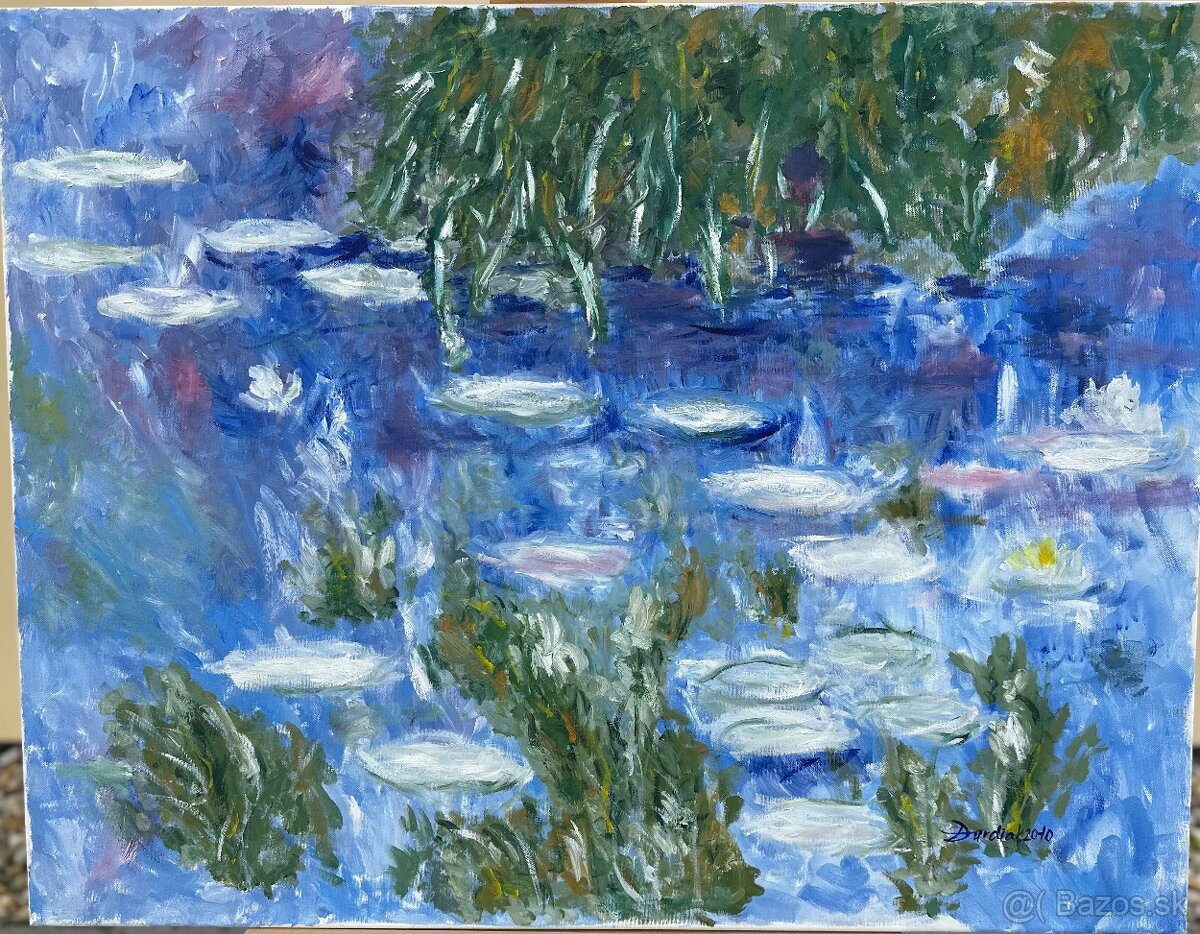 Lekná – olej na plátne, ručne maľovaný obraz 70 x 90 cm - 7