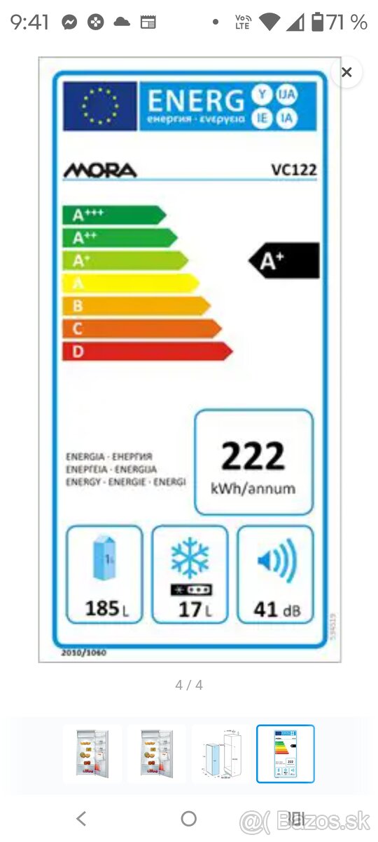 Predám vstavanú chladničku z malou mrazničkou - 7