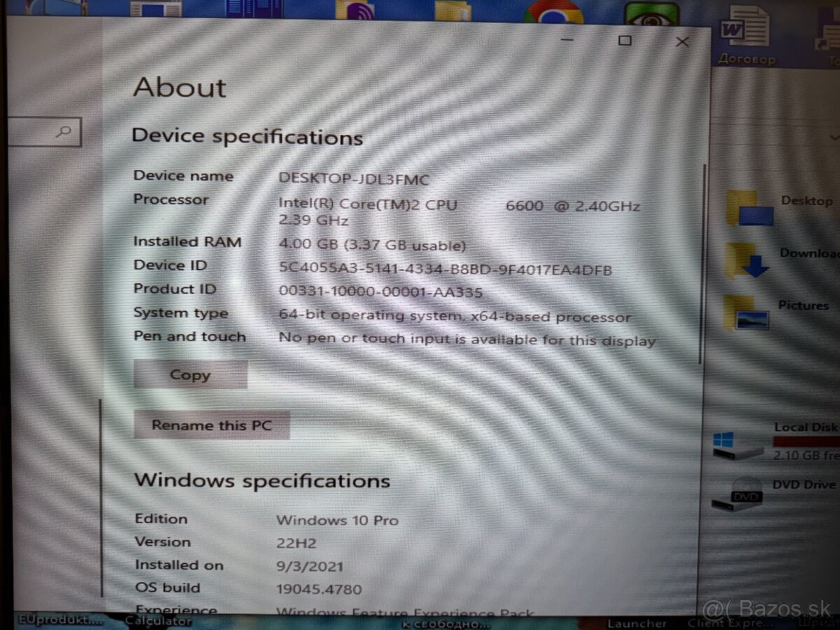 Intel Core 2 Duo E6600 (2.40 GHz, 2 jadrá) - 7