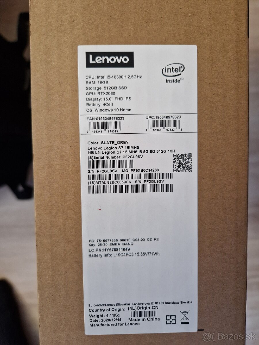 Lenovo legion slim 7 (i5-10300, RTX 2060 6GB) - 7