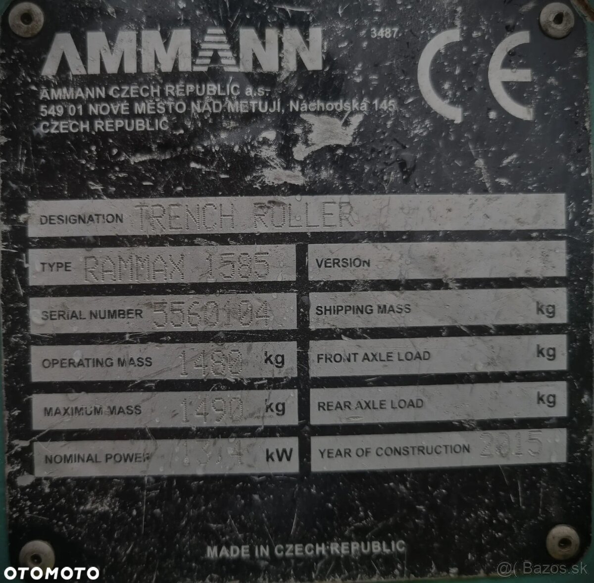 Nožičkový valec Ammann Rammax 1585 s nosnosťou 1,6 tony ovlá - 7