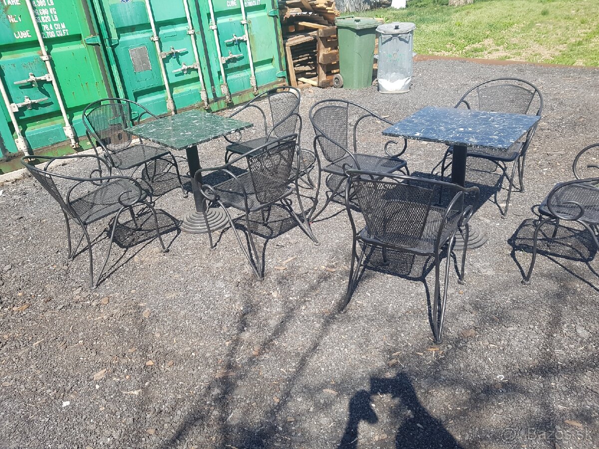 2x mramorový stôl a8 ks stoličku - 7