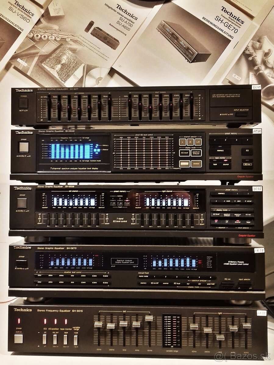 SERIA = 5x Equalizer TECHNICS, antracit, vyroba JAPAN = Eq5 - 7