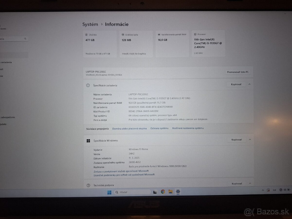 VivoBook Asus X515EA-BQ2043W - 2ks - 7