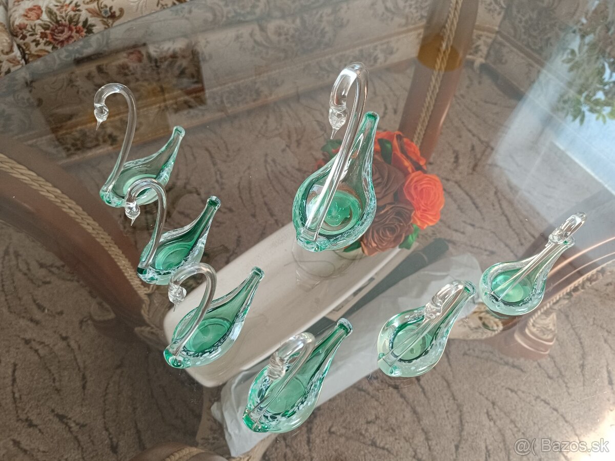 Sklo, váza, retro dekorácia - 7