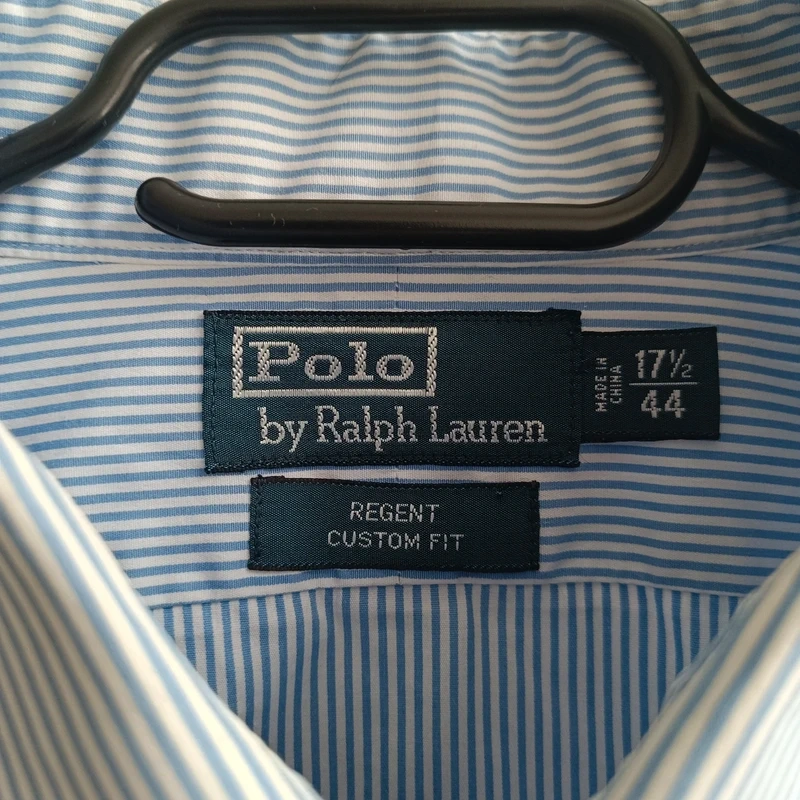 POLO Ralph Lauren modrá pruhovaná košeľa s dlhým rukávom XXL - 7