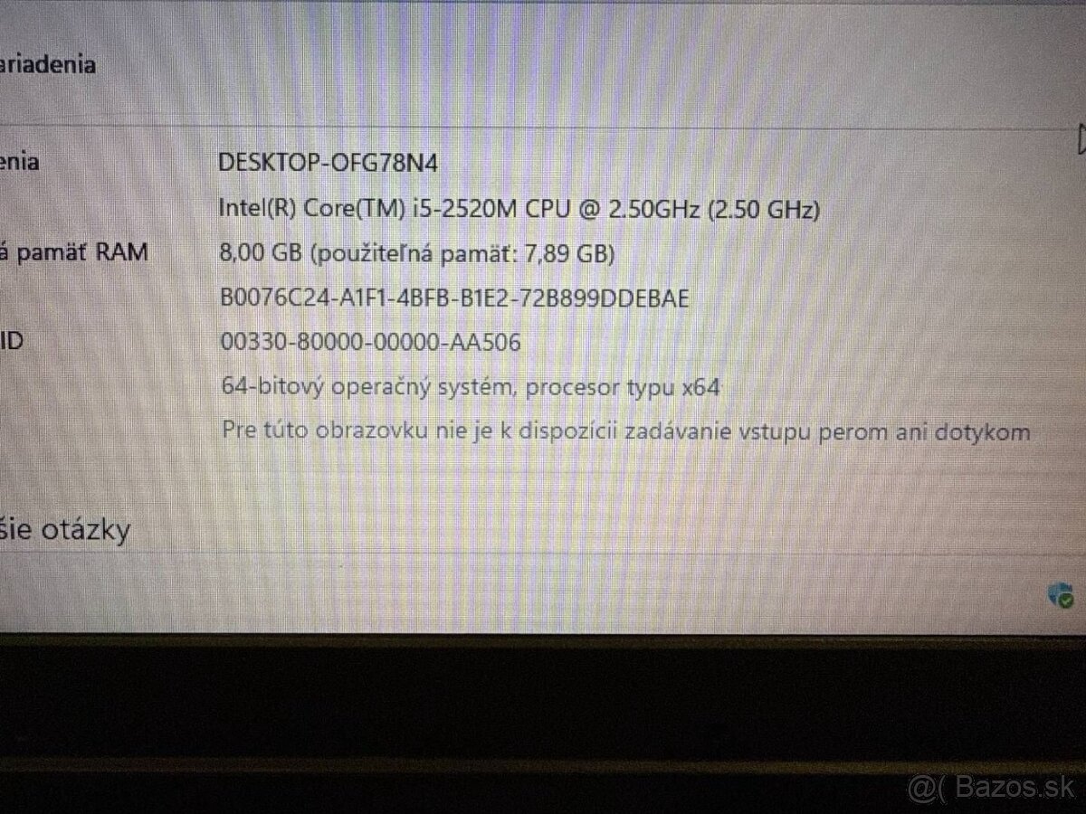 Notebook Lenovo ThinkPad T520 i5-2520M / 8GB RAM / 240GB SSD - 7