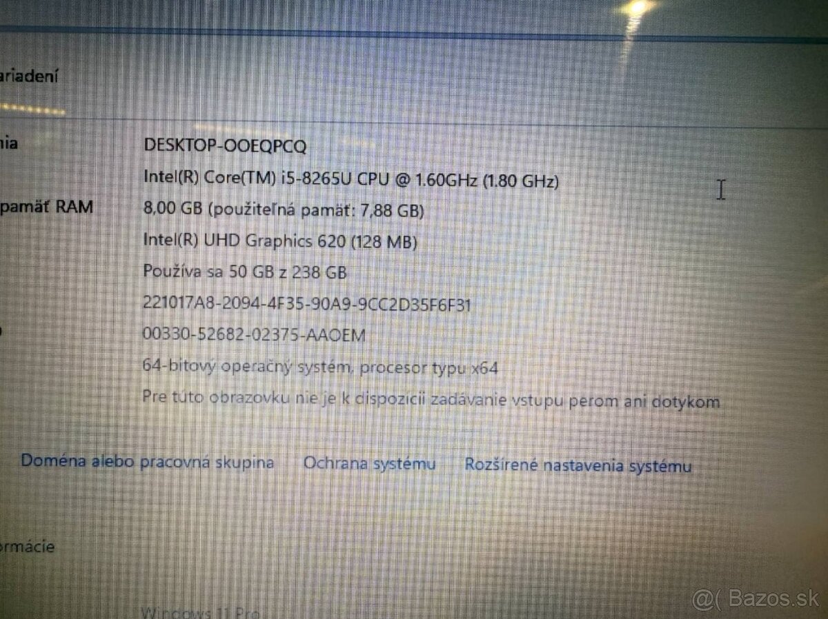 Notebook Dell Vostro 3500 i5-8265U / 8GB RAM / 256GB SSD - 7