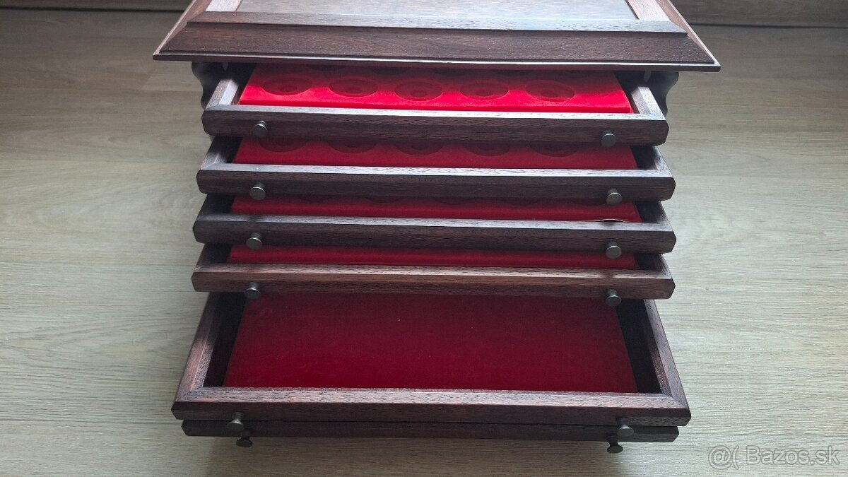 Drevená kazeta na 100 ks mincí - 7