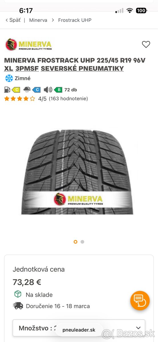 Zimne pneu 225/45 r19 - 7