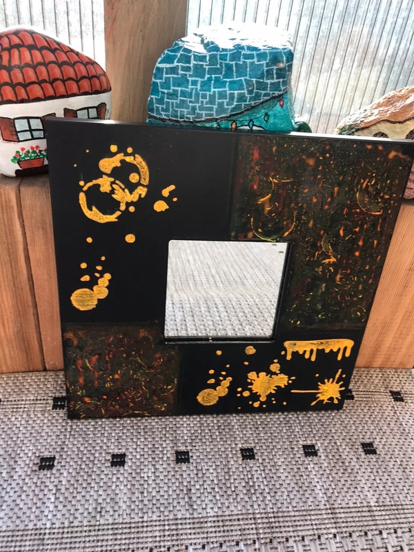 zrkadlo s fŕkaným efektom 26x26 cm - 7