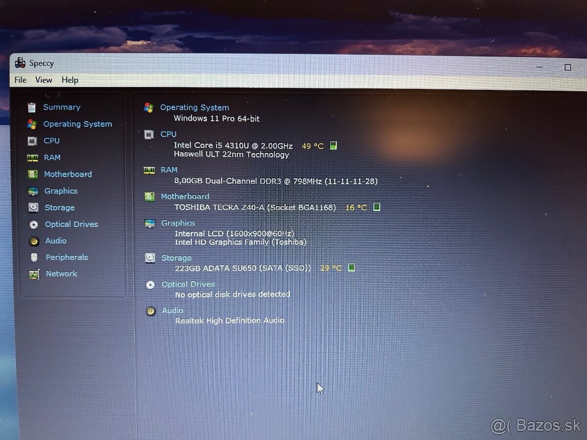 Toshiba Tecra Z40 s 14"HD+,Intel i5,8gb ram,240gb disk - 7