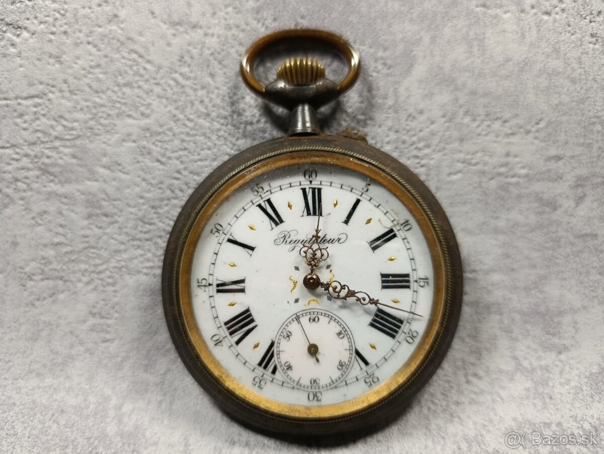 Pánské velmi staré kapesní hodinky REGULATEUR, 67mm, 200g - 7