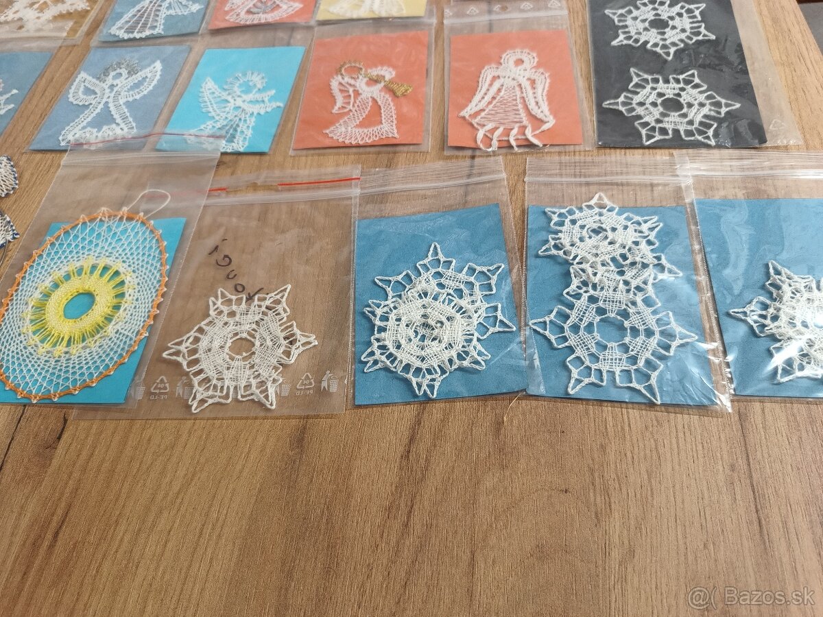 Paličkovaná čipka ozdoby, anjeli, vločky atď. - 7