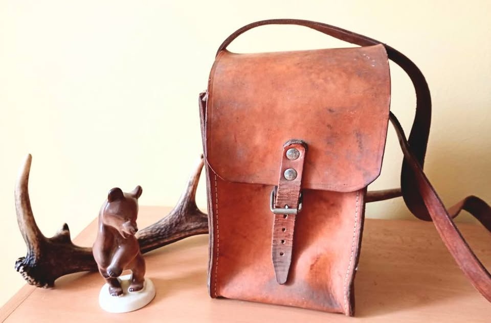 Autentická banícka kožená brašna - 7