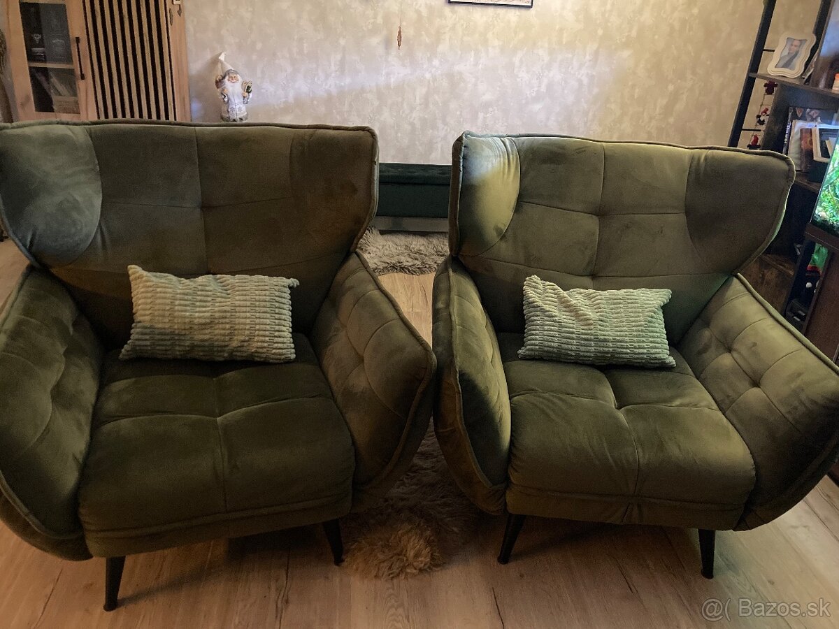 Široké kreslo Ariana, zelené - 7