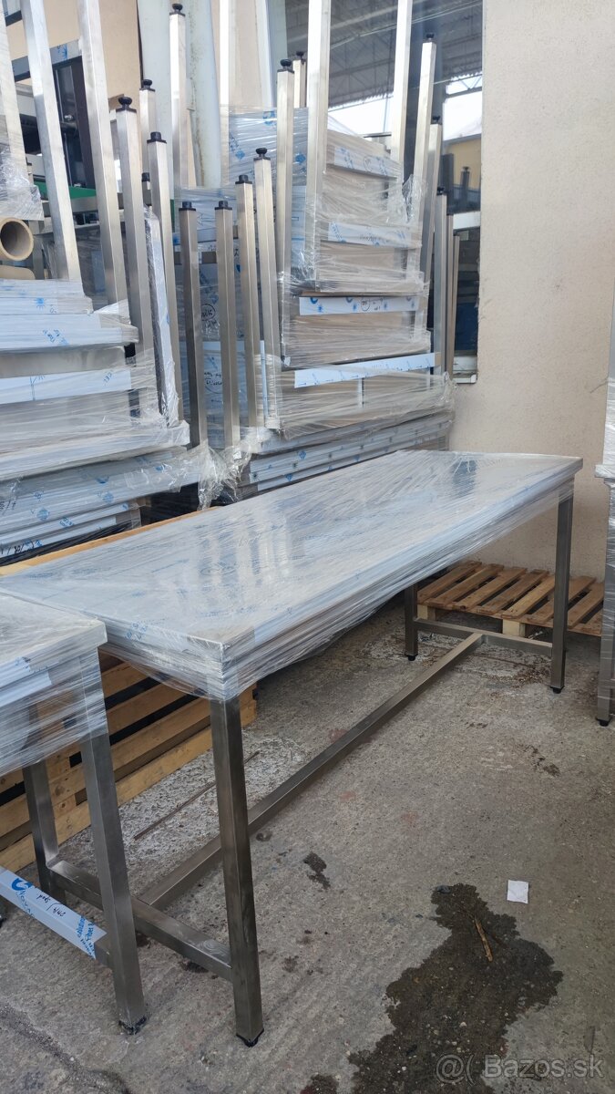 Nerezový nábytok, pracovné gastro stoly, mäsiarsky stôl - 7