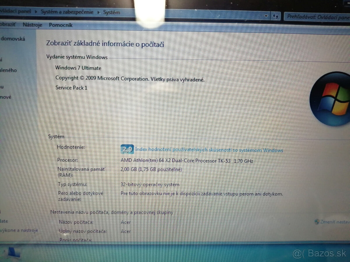 Predám notebook ACER Aspire 5050 - 7