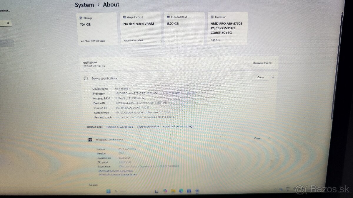 HP EliteBook 745 G4 - 750gb - 7