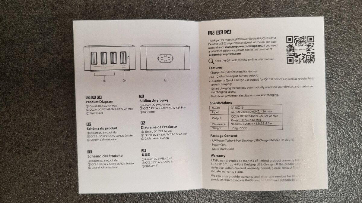 USB nabíjačka RAVPower RP-UC016 - 7