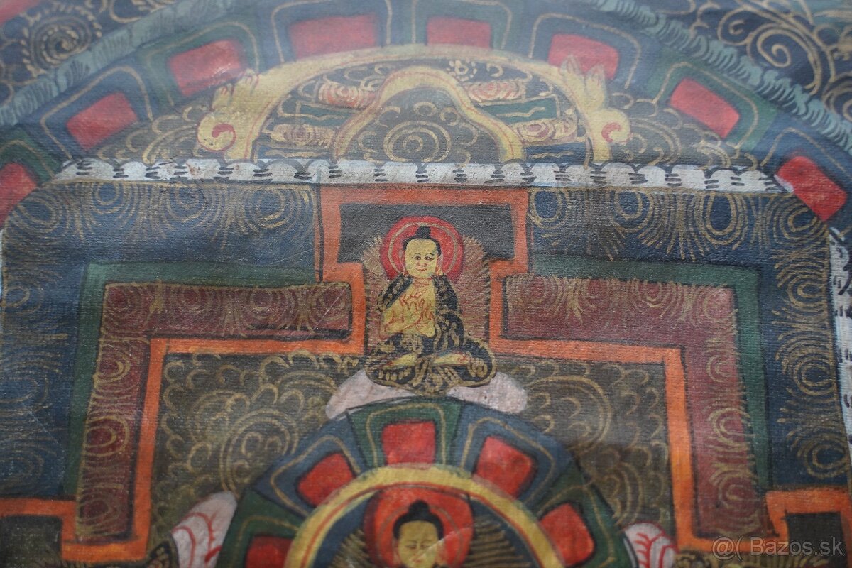 Ručne maľovaná tibetská Thangka - Mandala (Škola Gelugpa) - 7