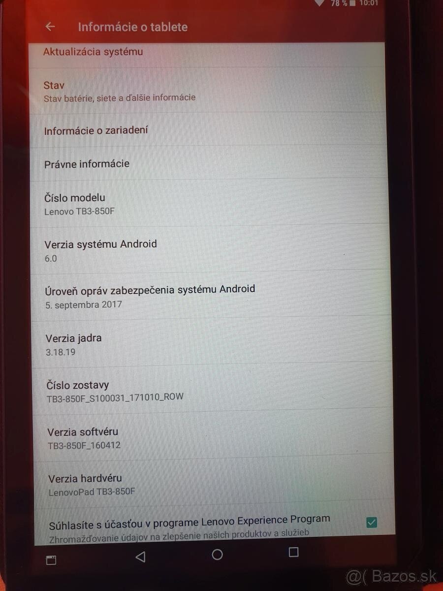 tablet Lenovo Tab 3 8" + puzdro, nab. kábel - 7