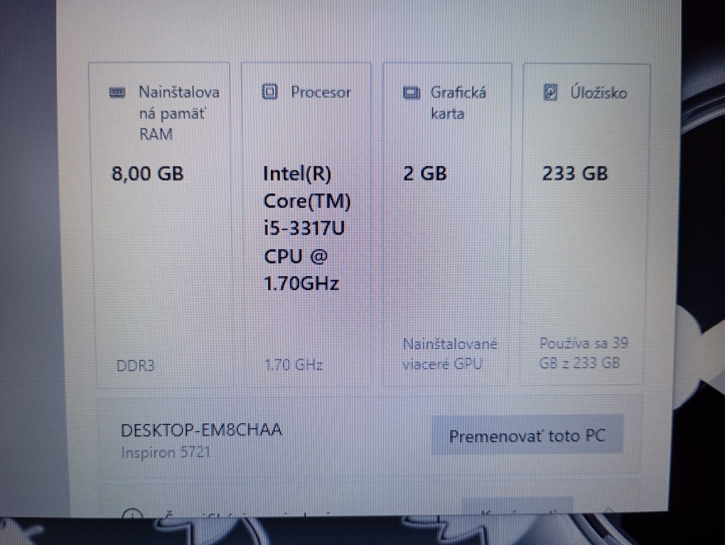 predám veľký 17" ntb DELL / Intel core i5 / 8gb ram / HDMI - 7
