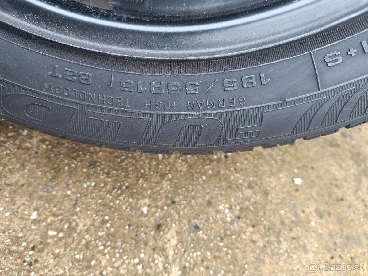 Plechové disky 5x100 R15 + zimné pneumatiky 185/55 R15 - 7