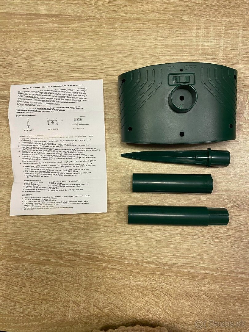 Ultrazvukový odplašovač zvierat s pohybovým senzorom - 7