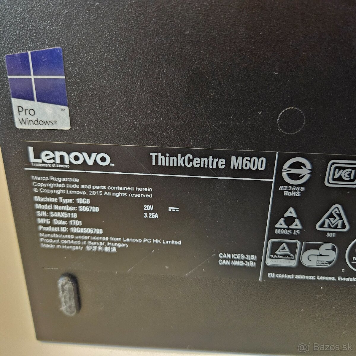 Mini počítač LENOVO M600 Win 10 - 7