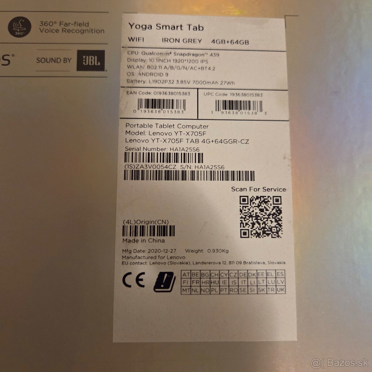 Predám Lenovo Yoga Smart Tab - 7