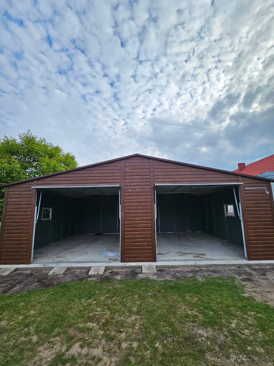 Plechová garáž 9x6m - 7