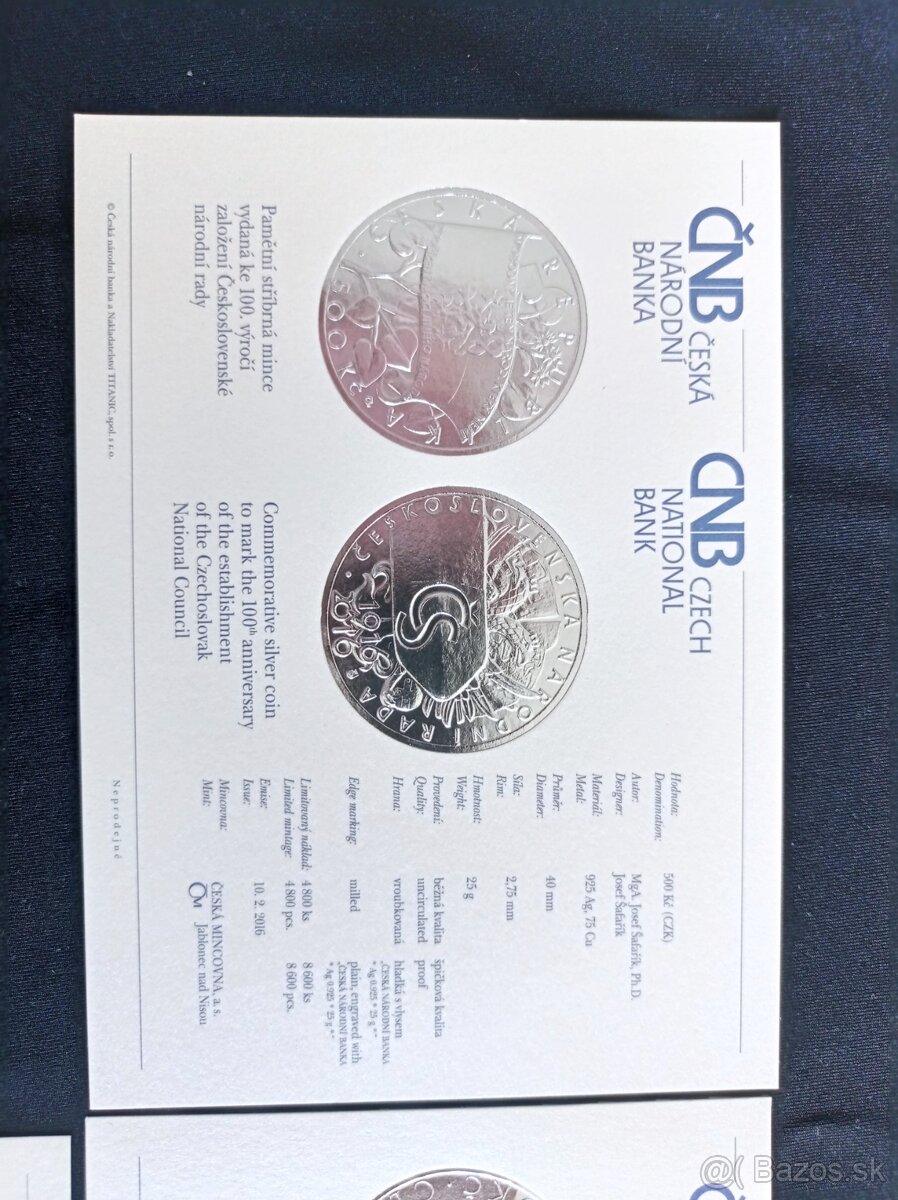 Strieborné mince 500 Korún Československo PROOF - 7