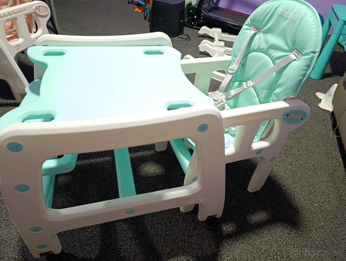 Detská jedálenská stolička tyrkysová - 7