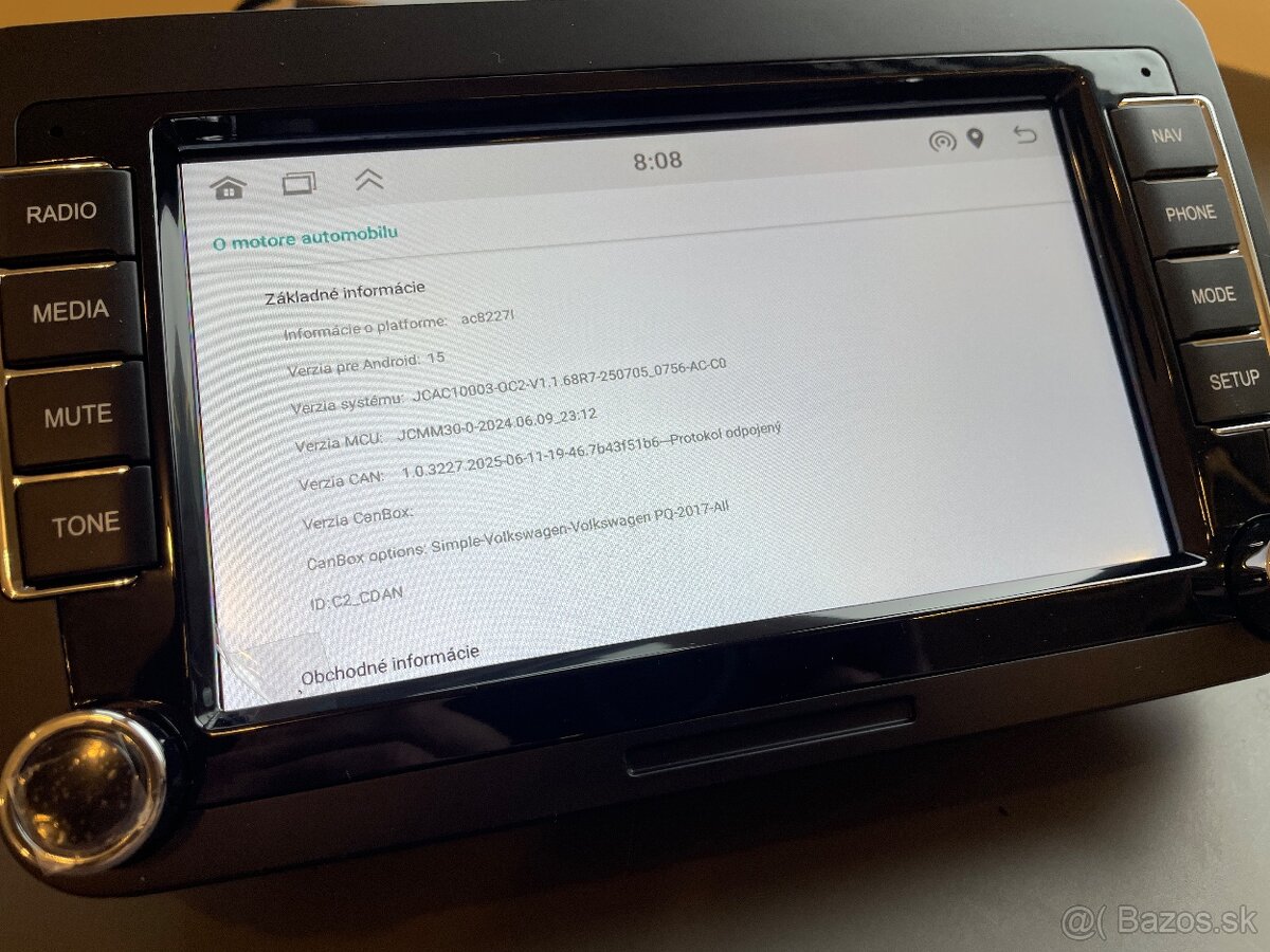 VW, SEAT, ŠKODA 7” 2DIN ANDROID autorádio, CARPLAY 2GB+64GB - 7