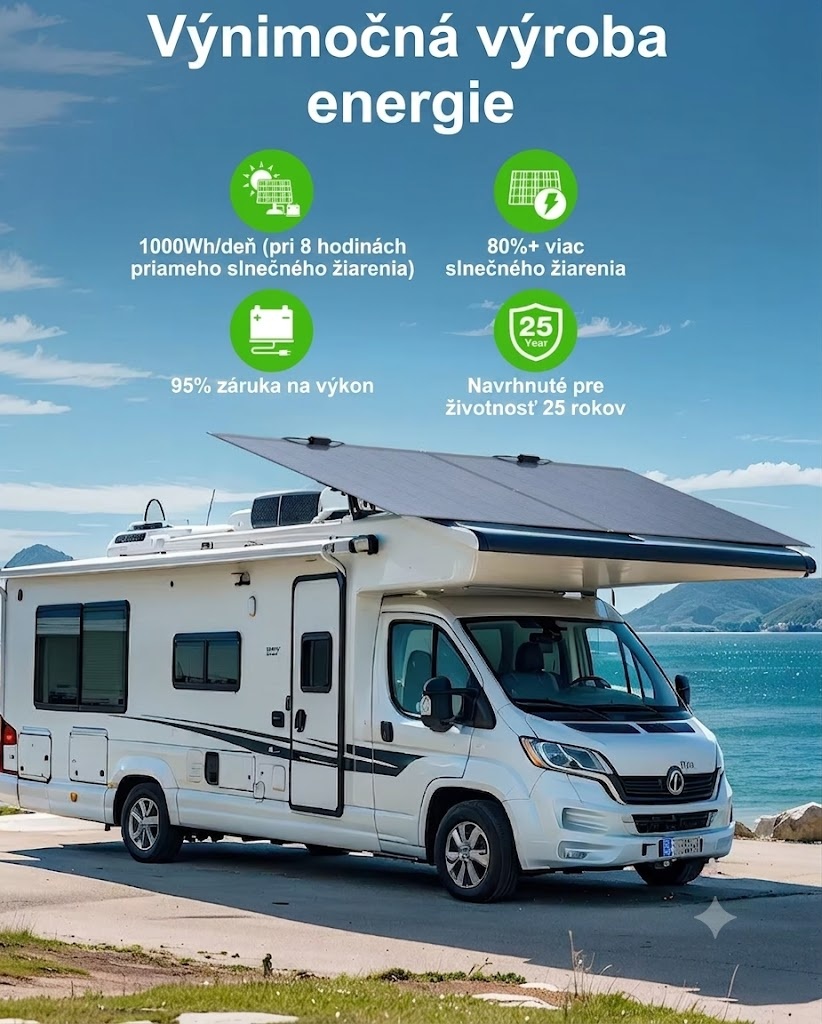 960W-4ks,monokryš.flexibilný solárny panel na balkon+karavan - 7