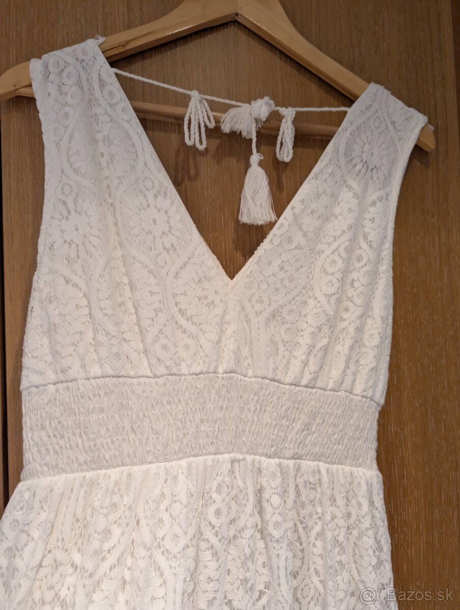 Boho biele maxi šaty - 7