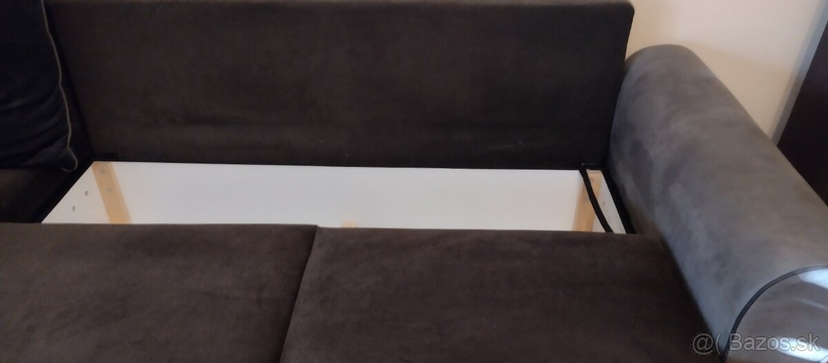 Rozkladacia Sedacia súprava rohová,tvár L sivá - 7