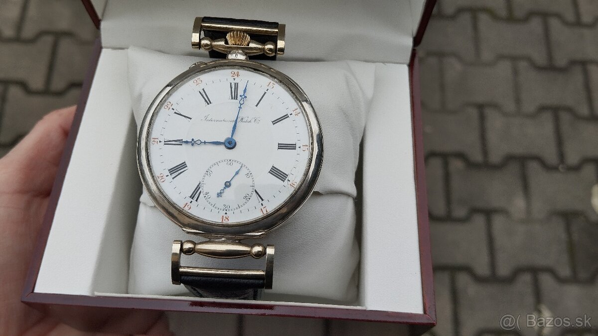 Krásné starožitné STRIEBORNE hodinky IWC Schaffhausen - 7