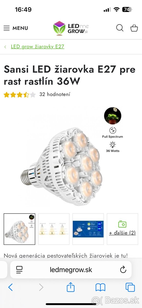 Sansi LED žiarovka 36W - 7